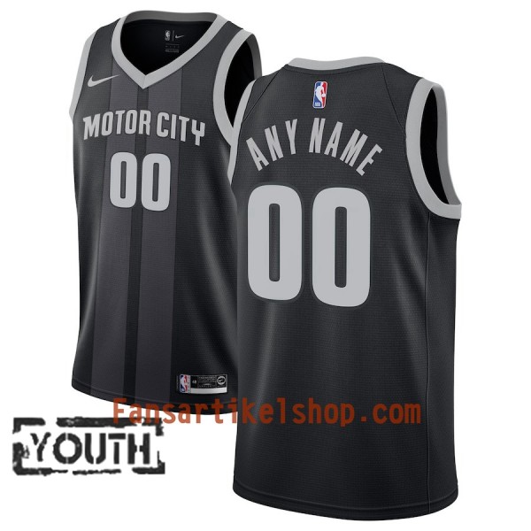 Detroit Pistons Trikot Benutzerdefinierte 2018-19 Nike City Edition Schwarz Blau Swingman - Kinder Detroit Pistons Trikot Benutzerdefinierte 2018-19 Nike City Edition Schwarz Blau Swingman - Kinder